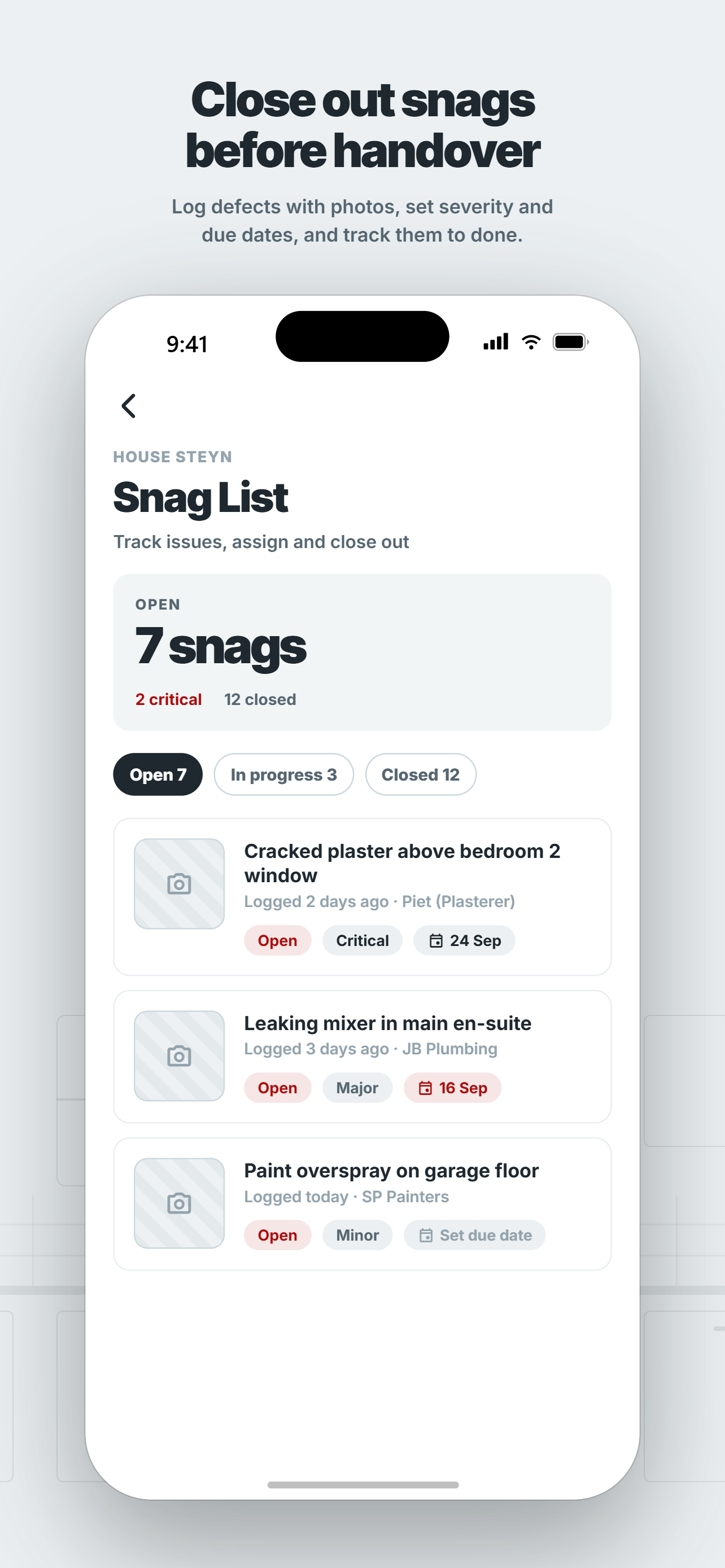 Snag list