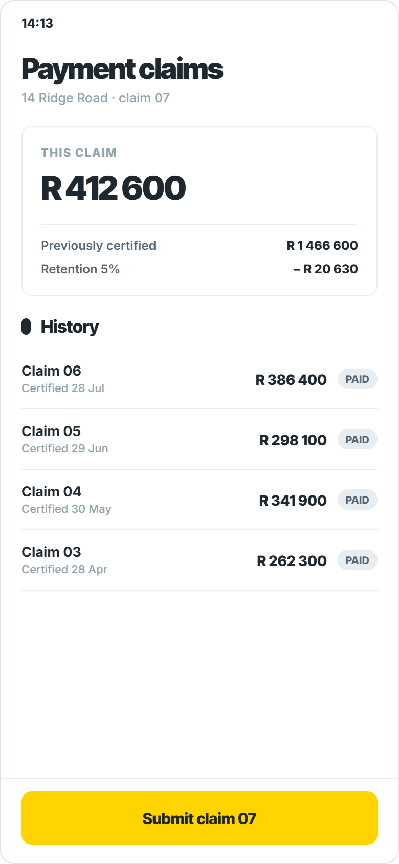 Payment claims